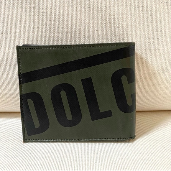DOLCE & GABBANA MEN’S LEATHER BIFOLD WALLET, VINTAGE, RARE GRN/BLK, NEW W/ TAGS - Picture 4 of 15